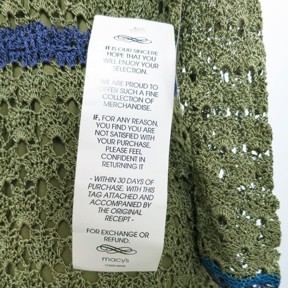 NWT St. Tropez West Crochet Midi Dress Size L Olive/Mossy Green - Picture 10 of 16